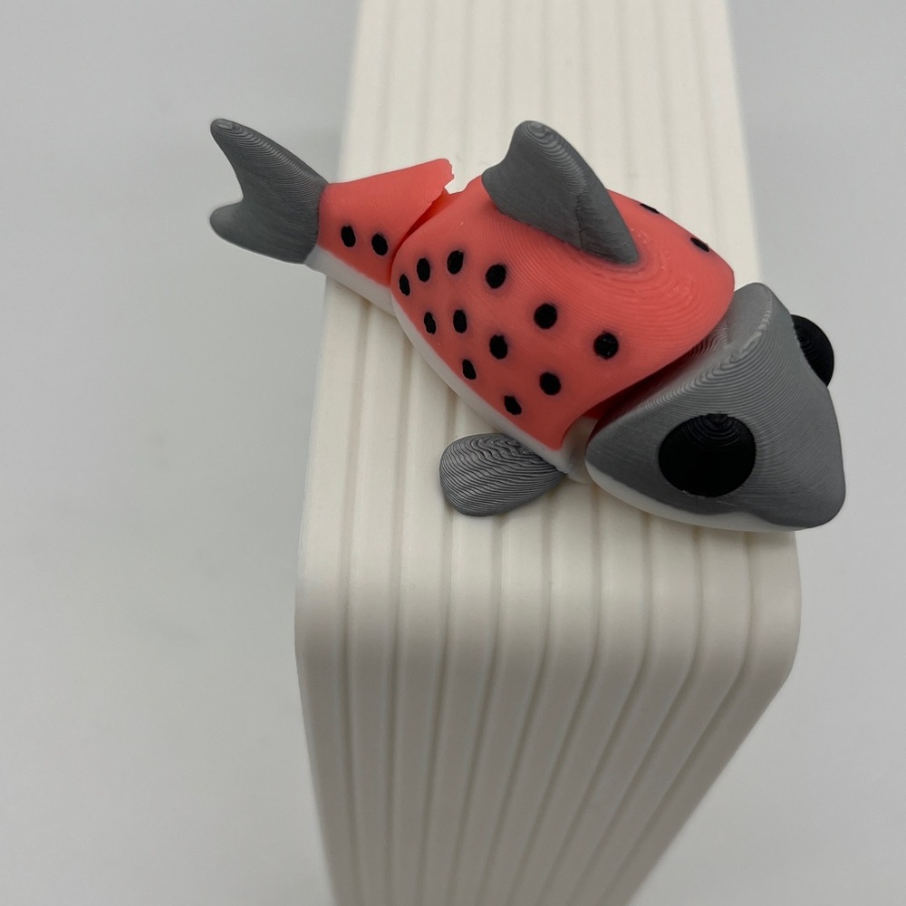3D printed Articulated Salmon 2 1/2” Fidget Toy Fun Collectibl…